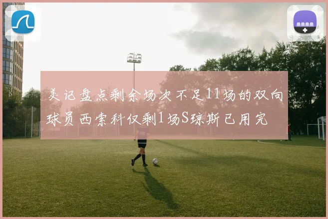 美记盘点剩余场次不足11场的双向球员西索科仅剩1场S琼斯已用完